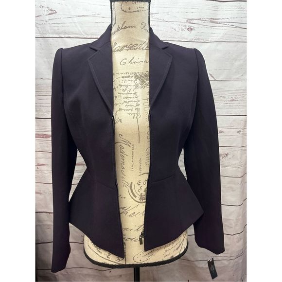Tahari Arthur Levine NWT 2p stunning deep purple zip up jacket (2058) - Picture 2 of 7